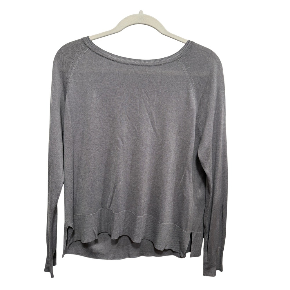 Zara Womens M Mauve Grey Raglan Sleeve Knit Pullover Sweater Lightweight Top M